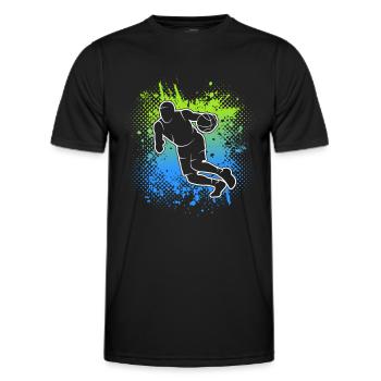 Basketball Dribbling Herren Kinder Basketballer - Männer Funktions-T-Shirt - Schwarz - Vorne - AI Model Male 178 dark (178cm)