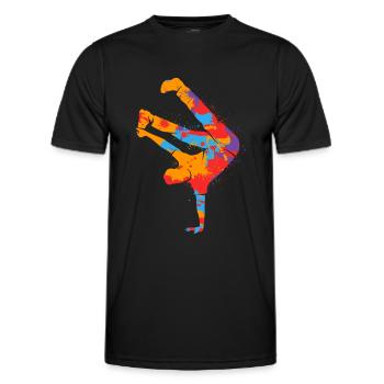 Breakdance Coloré Breakdancer Garçons Breakdance - T-shirt sport Homme - noir - Devant - AI Model Male 178 dark (178cm)