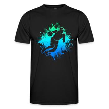 Basketball Jump Shot Men's Kids Basketball Players - Men's Functional T-Shirt - black - Front - AI Model Male 178 dark (178cm)