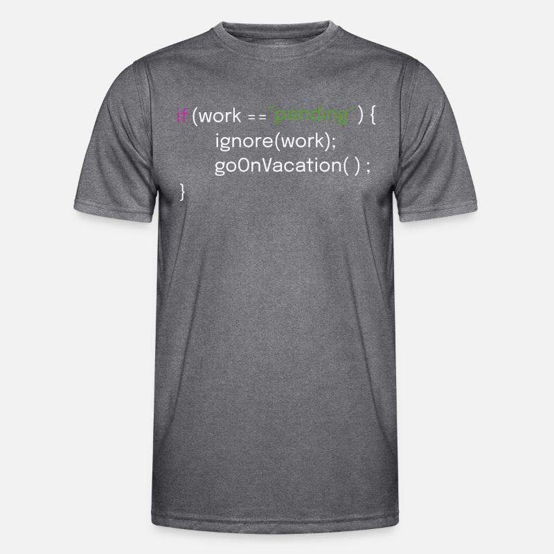 Urlaubs- und Coding-Design Männer Funktions-T-Shirt