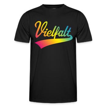 Vielfalt (Diversity / PNG) - Männer Funktions-T-Shirt - Schwarz - Vorne - AI Model Male 178 dark (178cm)