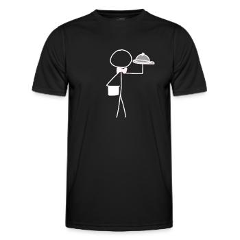 serve waiters - Men's Functional T-Shirt - black - Front - AI Model Male 178 dark (178cm)