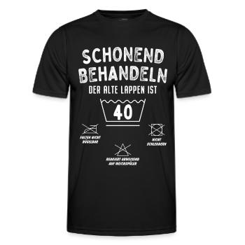 Der alte Lappen ist 40 - Männer Funktions-T-Shirt - Schwarz - Vorne - AI Model Male 178 dark (178cm)