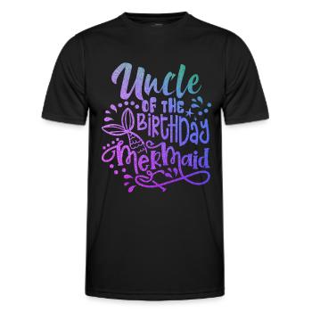 Onkel der Geburtstags-Meerjungfrau passenden Familie - Männer Funktions-T-Shirt - Schwarz - Vorne - AI Model Male 178 dark (178cm)