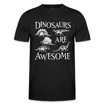 Dino Related Clothing Dinosaurs Are Awesome - Men's Functional T-Shirt - black - Front - AI Model Male 178 dark (178cm)