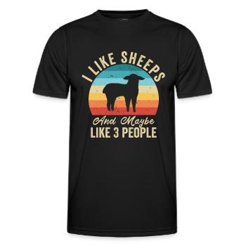 Ich liebe Les Moutons Humor Fermier Cadeau - Männer Funktions-T-Shirt - Schwarz - Vorne - AI Model Male 178 dark (178cm)