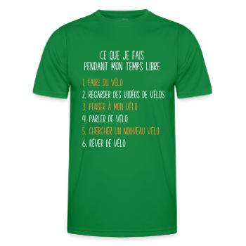 Vélo Temps Libre Idée Cadeau Pour Cycliste - T-shirt sport Homme - vert - Devant - AI Model Male 178 dark (178cm)