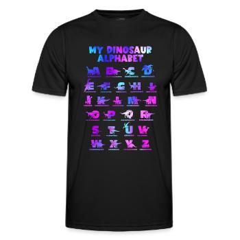 Dinosaurier Alphabet Learn Primer Geschenk - Männer Funktions-T-Shirt - Schwarz - Vorne - AI Model Male 178 dark (178cm)