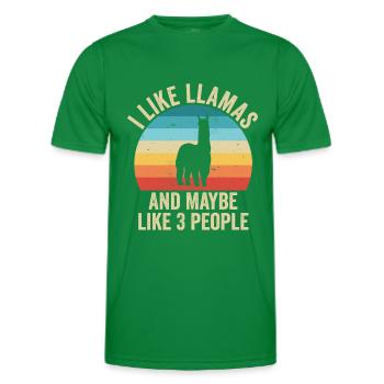 Ich liebe die Lamas Geschenk Humor Tiere - Männer Funktions-T-Shirt - Kelly Green - Vorne - AI Model Male 178 dark (178cm)