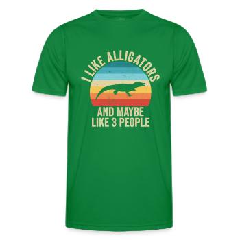 Ich liebe Alligatoren Geschenk Humor Tiere - Männer Funktions-T-Shirt - Kelly Green - Vorne - AI Model Male 178 dark (178cm)