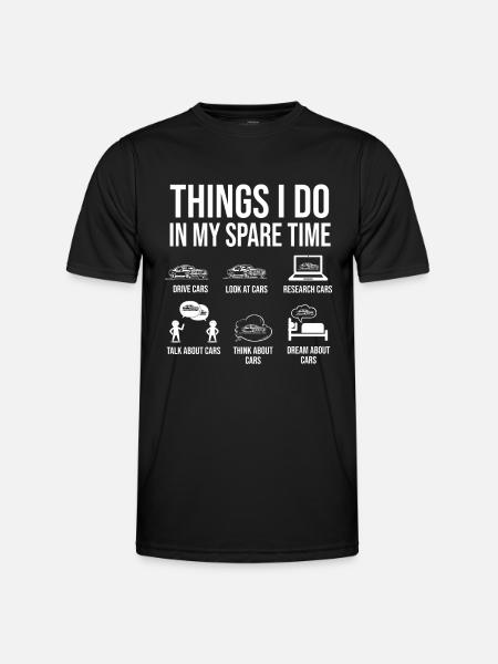 Autofan Freizeit Humor - Männer Funktions-T-Shirt - Schwarz