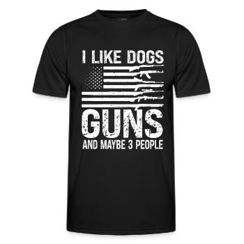 Ich liebe Hunde und Waffen - Männer Funktions-T-Shirt - Schwarz - Vorne - AI Model Male 178 dark (178cm)