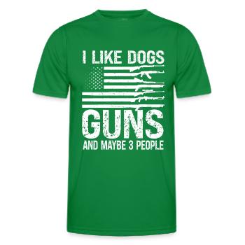 Ich liebe Hunde und Waffen - Männer Funktions-T-Shirt - Kelly Green - Vorne - AI Model Male 178 dark (178cm)