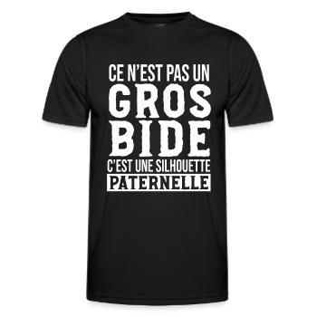 Papa Gros Bide Homme Humour Idée Cadeau - T-shirt sport Homme - noir - Devant - AI Model Male 178 dark (178cm)