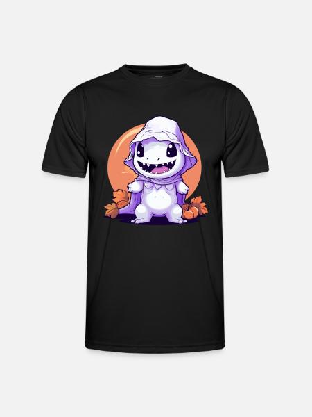 Ghost Dinosaur Halloween Kawaii Gift - Men's Functional T-Shirt - black