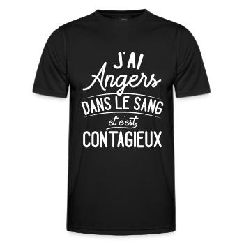 Angers Dans Le Sang Cadeau Angevins - T-shirt sport Homme - noir - Devant - AI Model Male 178 dark (178cm)