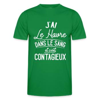 Le Havre Dans Le Sang Cadeau Havrais - T-shirt sport Homme - vert - Devant - AI Model Male 178 dark (178cm)