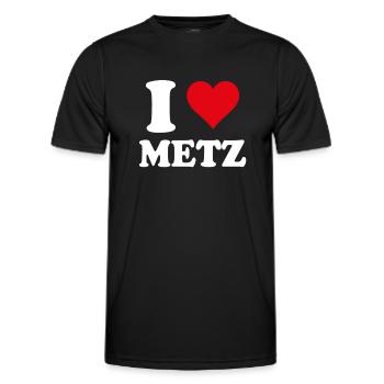 I Love Metz Gift Tourism - Men's Functional T-Shirt - black - Front - AI Model Male 178 dark (178cm)