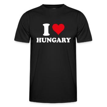 Ich liebe Ungarn Herz Ungarisch Geschenk Ungarisch - Männer Funktions-T-Shirt - Schwarz - Vorne - AI Model Male 178 dark (178cm)