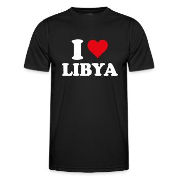 Ich liebe Libyen Herz Libysches Geschenk Libysch - Männer Funktions-T-Shirt - Schwarz - Vorne - AI Model Male 178 dark (178cm)