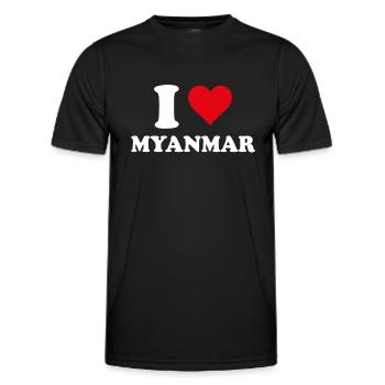 Ich liebe Myanmar (Burma) Herzgeschenk Burmesisch - Männer Funktions-T-Shirt - Schwarz - Vorne - AI Model Male 178 dark (178cm)