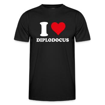 Ich mag Diplodocus Paleontology Dinosaur - Männer Funktions-T-Shirt - Schwarz - Vorne - AI Model Male 178 dark (178cm)