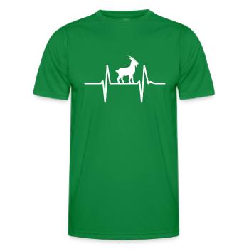 Chèvre Cadeau Fermière Cadeau Rythme Cardiaque - T-shirt sport Homme - vert - Devant - AI Model Male 178 dark (178cm)