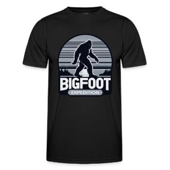 Bigfoot Expedition Hiking | Sasquatch Hunter - Men's Functional T-Shirt - black - Front - AI Model Male 178 dark (178cm)