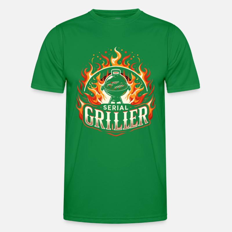 Serial Griller Gift Vader BBQ Master Functioneel T-shirt voor mannen