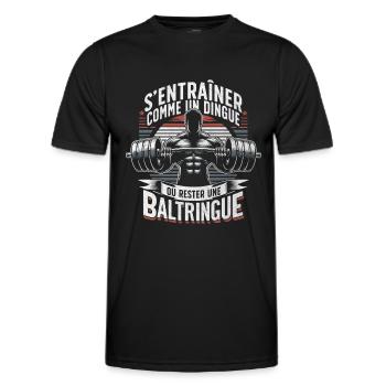 Musculation Baltringue Workout Motivation Fitness - T-shirt sport Homme - noir - Devant - AI Model Male 178 dark (178cm)