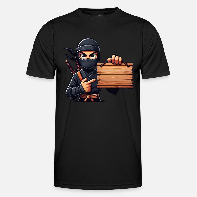Ninja with shield - Men's Functional T-Shirt - black