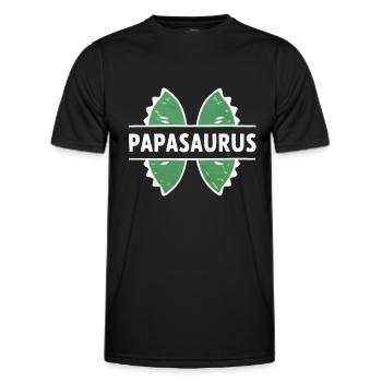 Papasaurus Papasaurus Vatertags-Humor-Geschenk - Männer Funktions-T-Shirt - Schwarz - Vorne - AI Model Male 178 dark (178cm)