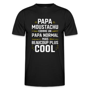 Father's Day Humor Moustached Dad Gift - Men's Functional T-Shirt - black - Front - AI Model Male 178 dark (178cm)