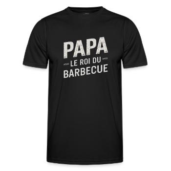 Father's Day Dad King of Barbecue Humor Gift - Men's Functional T-Shirt - black - Front - AI Model Male 178 dark (178cm)