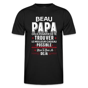 Vatertagsgeschenk - Schwiegervater- und Papa-Humor - Männer Funktions-T-Shirt - Schwarz - Vorne - AI Model Male 178 dark (178cm)