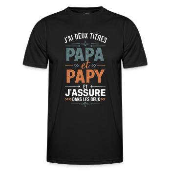 Vatertagsgeschenk - Papa und Opa Cooler Humor - Männer Funktions-T-Shirt - Schwarz - Vorne - AI Model Male 178 dark (178cm)