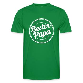 Bester Papa Rundes Emblem im Retro-Stil für Väter - Männer Funktions-T-Shirt - Kelly Green - Vorne - AI Model Male 178 dark (178cm)