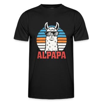 Alpapa Dictons Drôle Rétro Alpaga - T-shirt sport Homme - noir - Devant - AI Model Male 178 dark (178cm)