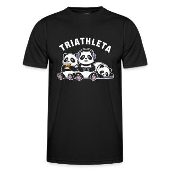 Gamer Triathlon Funny Pandas - Men's Functional T-Shirt - black - Front - AI Model Male 178 dark (178cm)