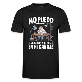 Je n’ai rien à faire dans mon garage - T-shirt sport Homme - noir - Devant - AI Model Male 178 dark (178cm)