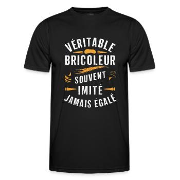 A true handyman often imitated never equalled - Men's Functional T-Shirt - black - Front - AI Model Male 178 dark (178cm)