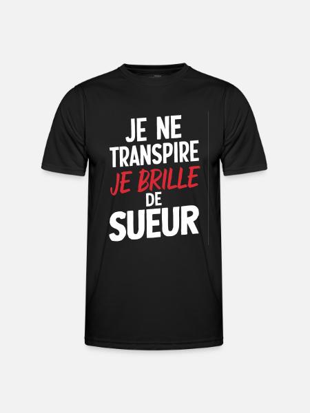 Jeg sveder ikke, jeg gløder med sved humor fitness - Funktionsshirt til herrer - sort