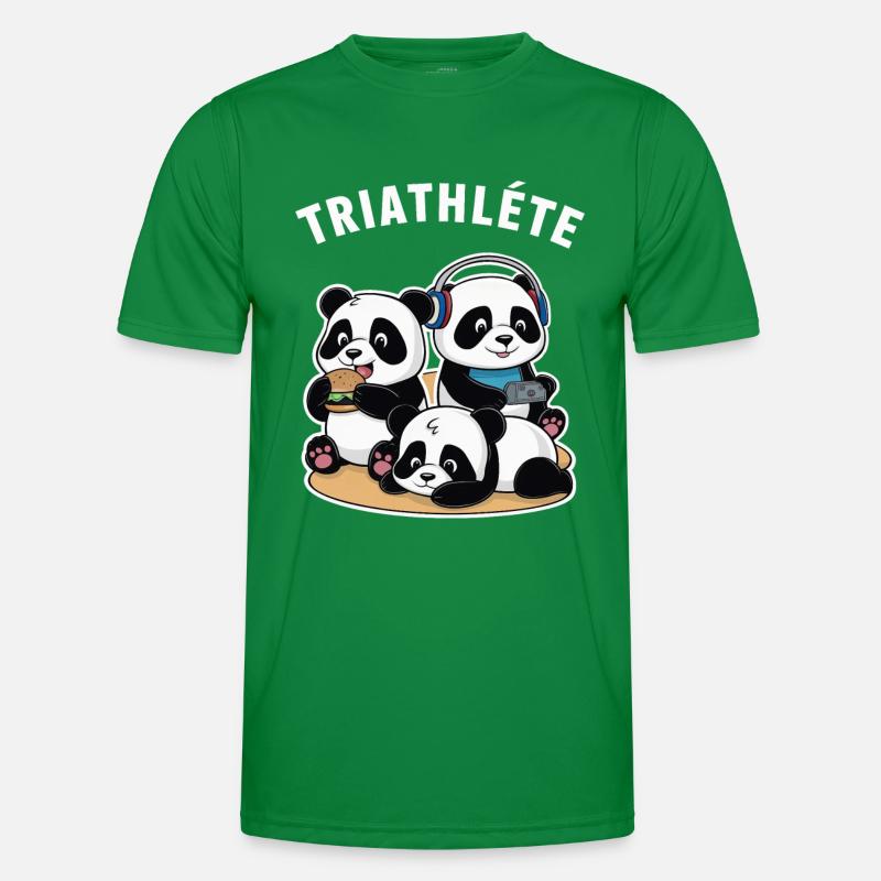 Triathlet Gaming Humor Panda Geek Geschenkidee Männer Funktions-T-Shirt