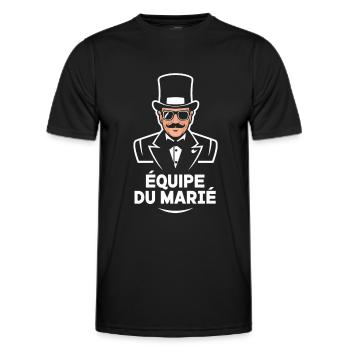Équipe Du Marié Chapeau Classe Mariage - T-shirt sport Homme - noir - Devant - AI Model Male 178 dark (178cm)