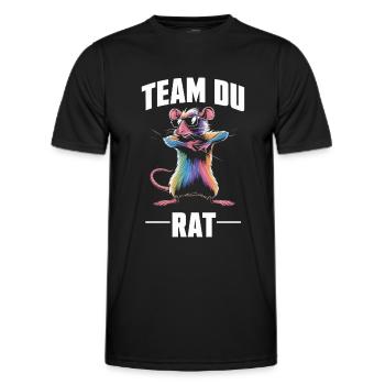 Team Du Rat Radin Humor Fun - Männer Funktions-T-Shirt - Schwarz - Vorne - AI Model Male 178 dark (178cm)