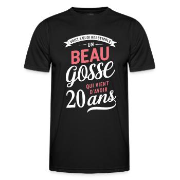 A handsome 20 year old funny birthday gift - Men's Functional T-Shirt - black - Front - AI Model Male 178 dark (178cm)