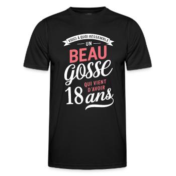 Un Beau Gosse De 18 Ans Cadeau Anniversaire Drôle - T-shirt sport Homme - noir - Devant - AI Model Male 178 dark (178cm)