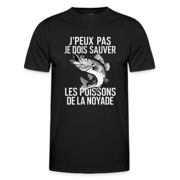 Fisherman I have to save the fish from drowning - Men's Functional T-Shirt - black - Front - AI Model Male 178 dark (178cm)