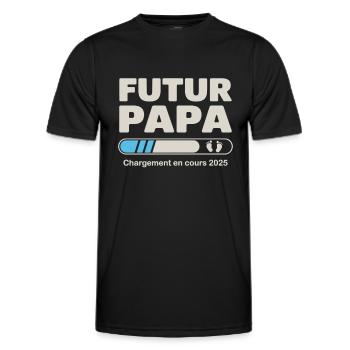 Announcement Pregnancy Dad Father-to-be 2025 - Men's Functional T-Shirt - black - Front - AI Model Male 178 dark (178cm)