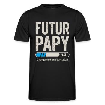 Zukünftiger Opa 2025 Schwangerschaftsankündigung Opa - Männer Funktions-T-Shirt - Schwarz - Vorne - AI Model Male 178 dark (178cm)